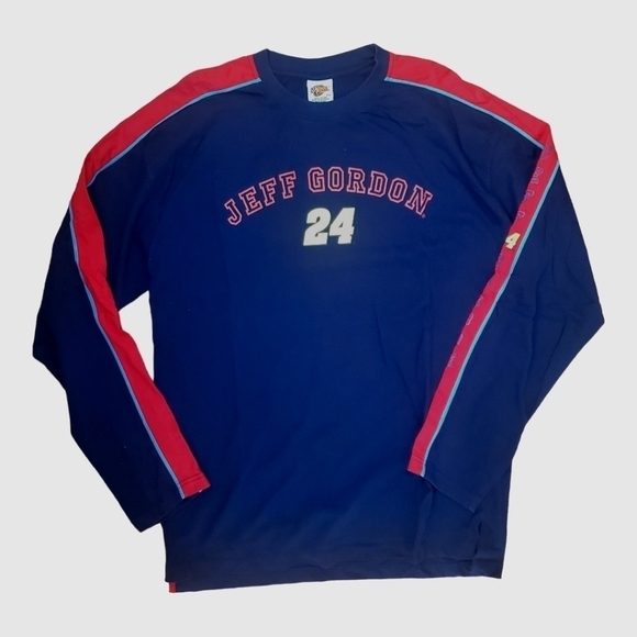JEFF GORDON 24 Men's Long Sleeve Shirt Winners Circle NASCAR Navy & Red Size XXL - Picture 1 of 9